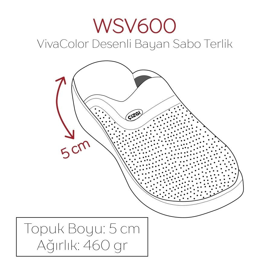 Kalp Atışı Kadın VivaColor Sabo Terlik