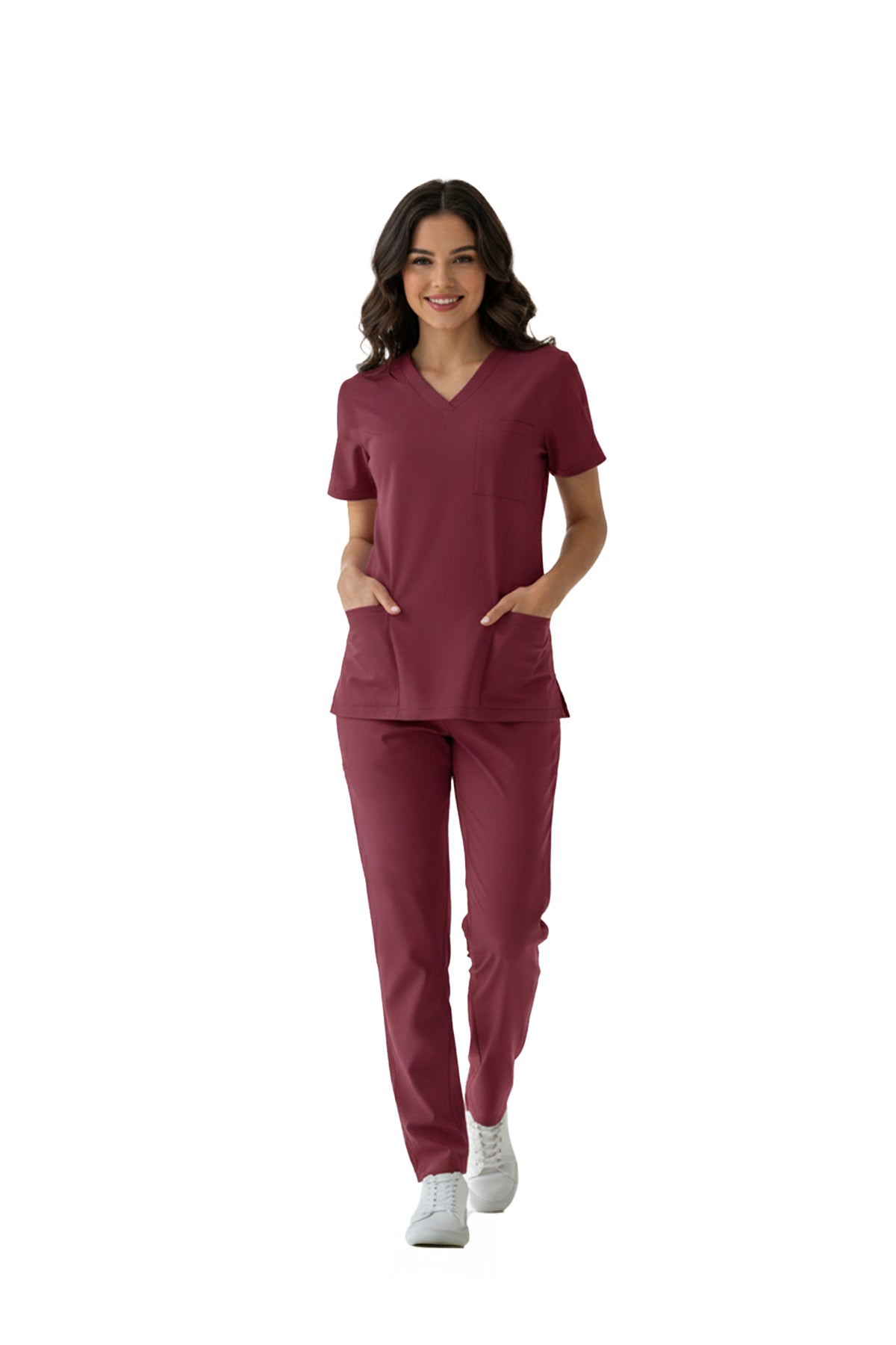 Biking Red Dr. Greys Scrubs Takım Lüks Likralı Kumaş