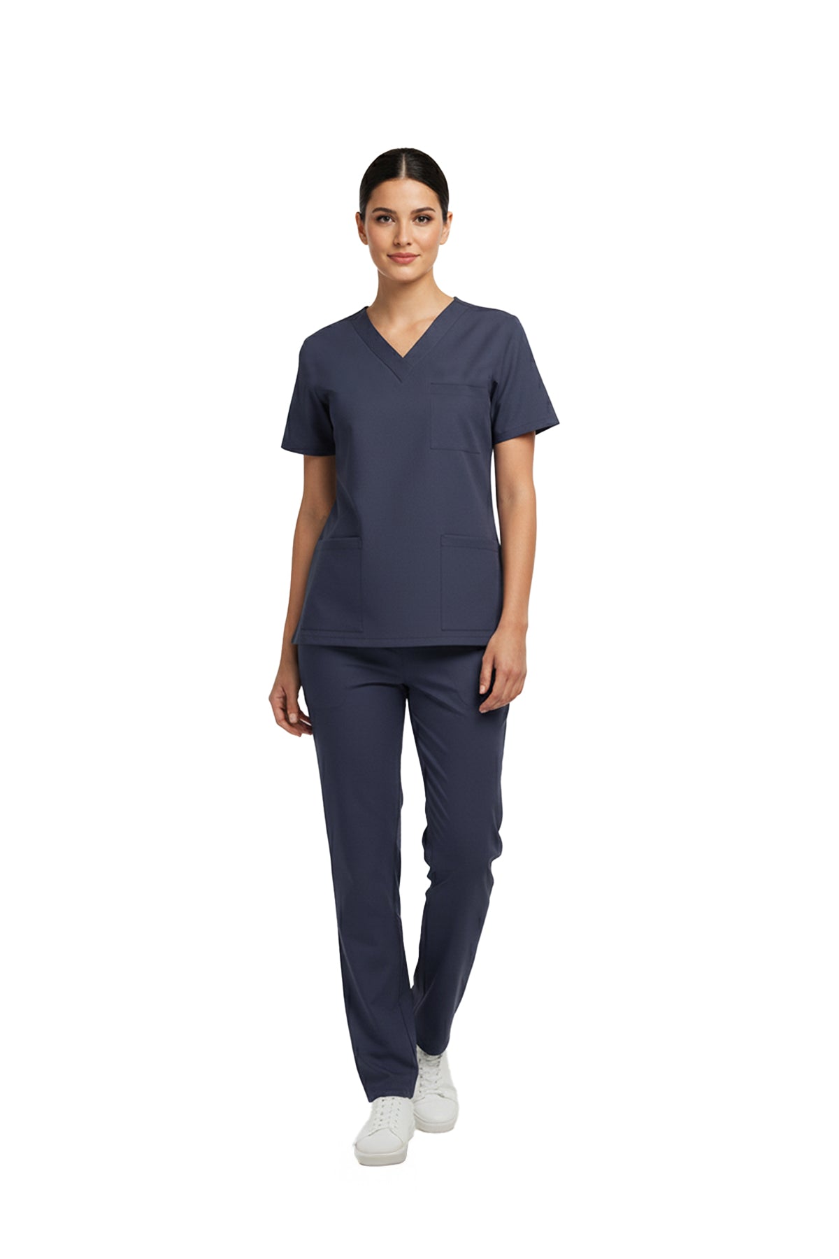 Patriot Blue Dr. Greys Scrubs Takım Lüks Likralı Kumaş