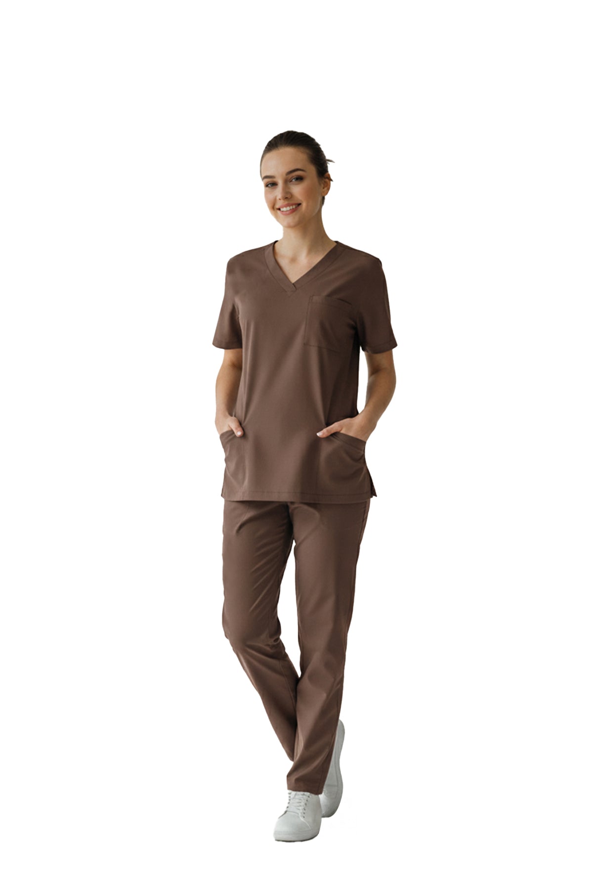 Friar Brown Dr. Greys Scrubs Takım Lüks Likralı Kumaş