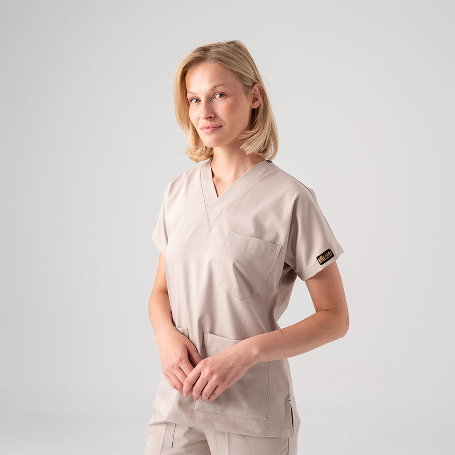 Krem Dr. Greys  Scrubs Takım Best Likralı Kumaş