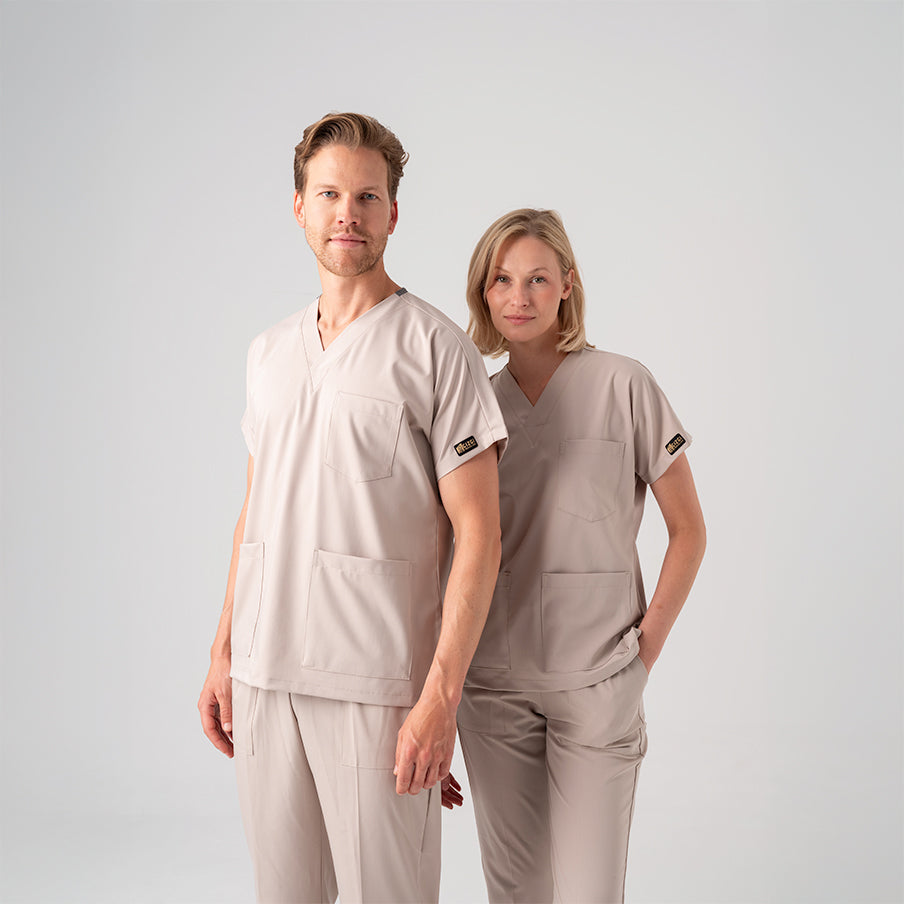 Krem Dr. Greys  Scrubs Takım Best Likralı Kumaş