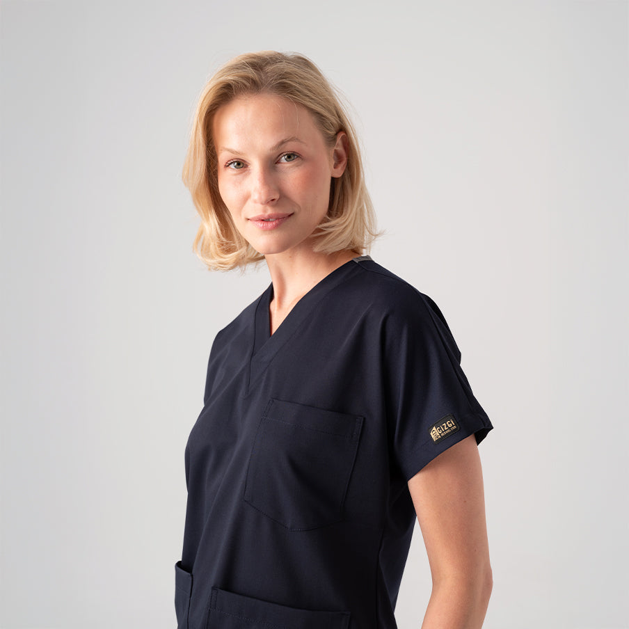 Lacivert Dr. Greys  Scrubs Takım Best Likralı Kumaş