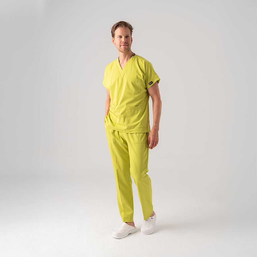 Neon Yeşil Dr. Greys  Scrubs Takım Best Likralı Kumaş