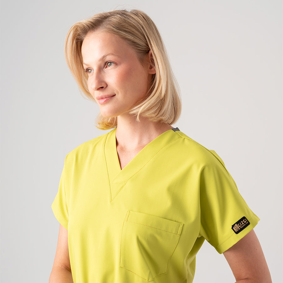Neon Yeşil Dr. Greys  Scrubs Takım Best Likralı Kumaş