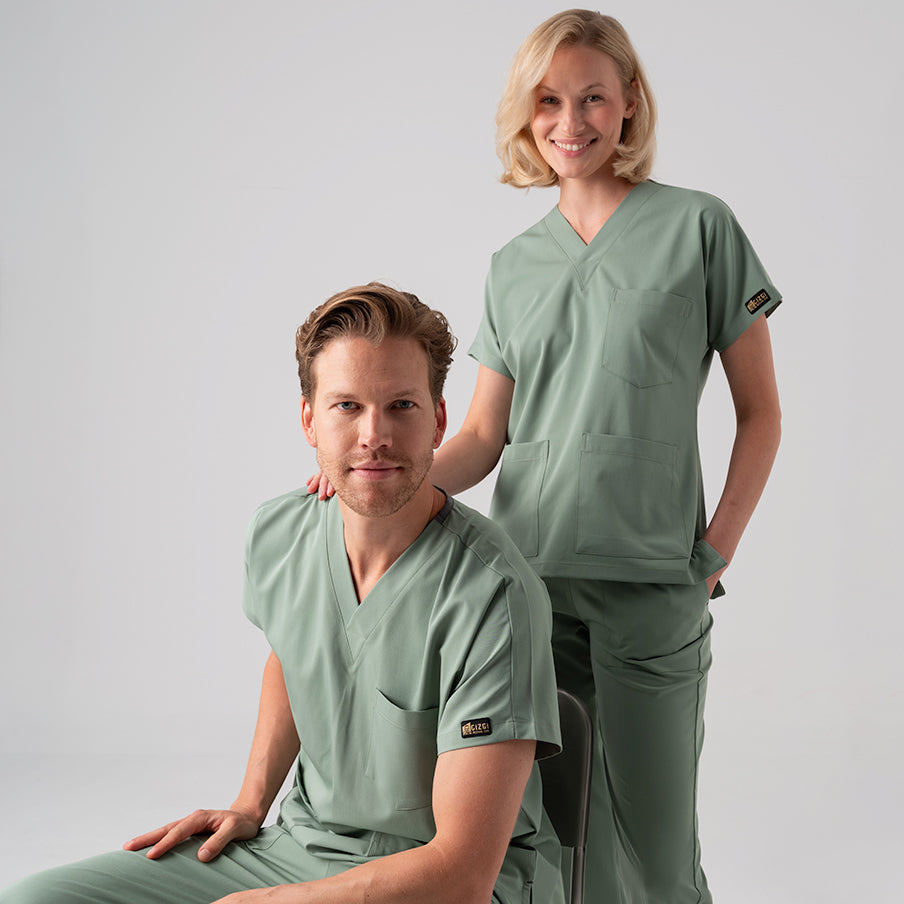 Mint Yeşili Dr. Greys  Scrubs Takım Best Likralı Kumaş