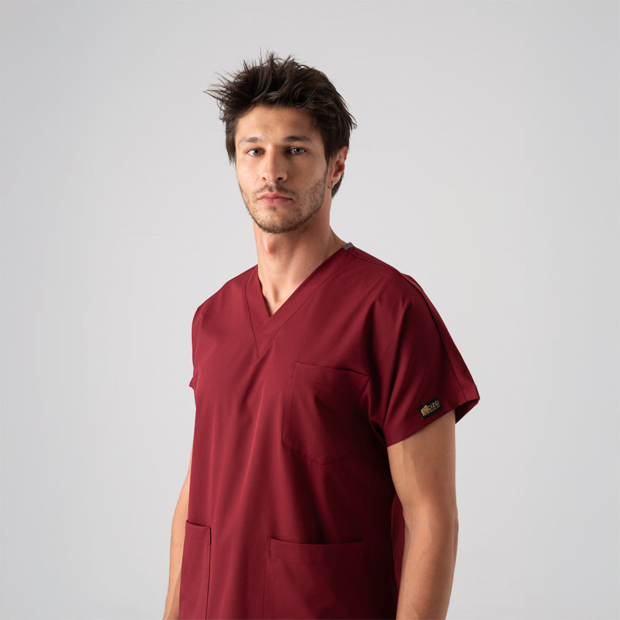 Bordo Dr. Greys  Scrubs Takım Best Likralı Kumaş