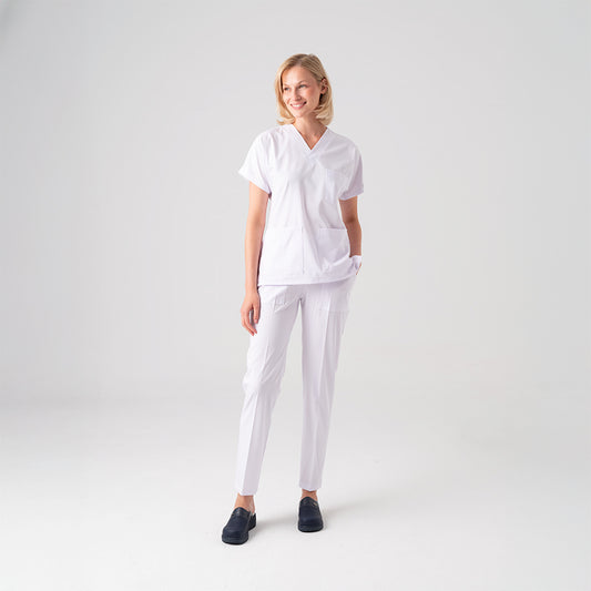 Beyaz Dr. Greys  Scrubs Takım Best Likralı Kumaş