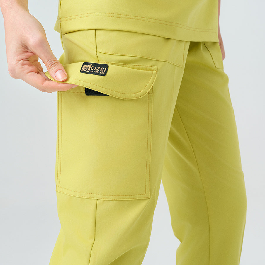 Neon Yeşil Zero  Scrubs Takım Best Likralı Kumaş