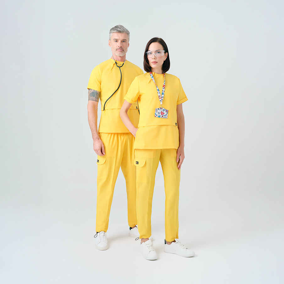 Sarı Zero  Scrubs Takım Best Likralı Kumaş