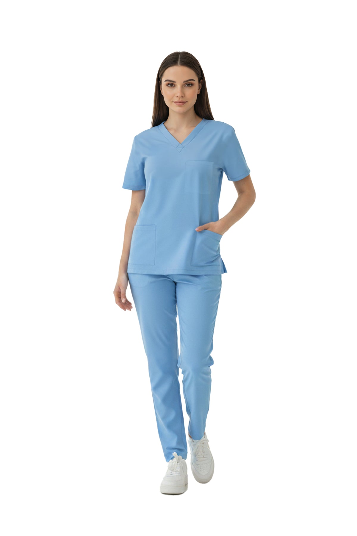 Alaskan Blue Dr. Greys  Scrubs Takım Lüks Likralı Kumaş