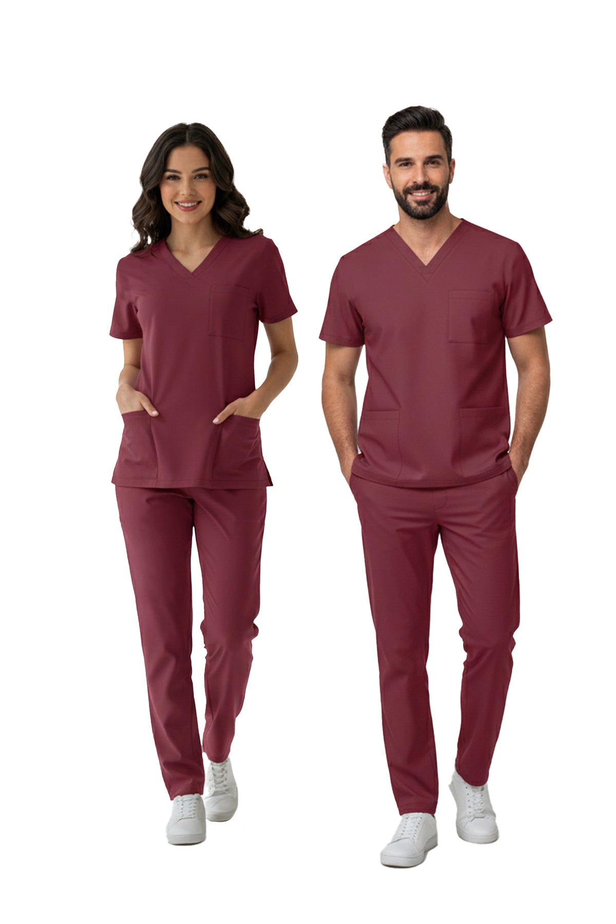 Biking Red Dr. Greys  Scrubs Takım Lüks Likralı Kumaş