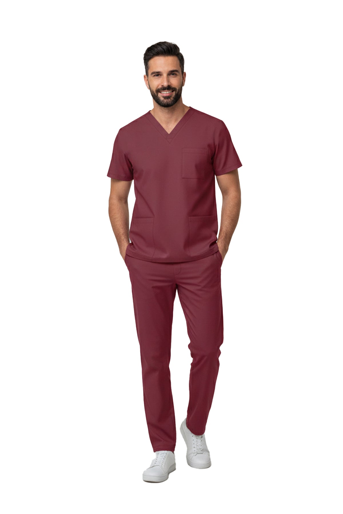 Biking Red Dr. Greys  Scrubs Takım Lüks Likralı Kumaş