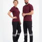 Siyah 7/7 Gabardin Kumaş İş Pantolonu (Kışlık Kalın Kumaş)-3 cm Çift Sıra Reflektörlü