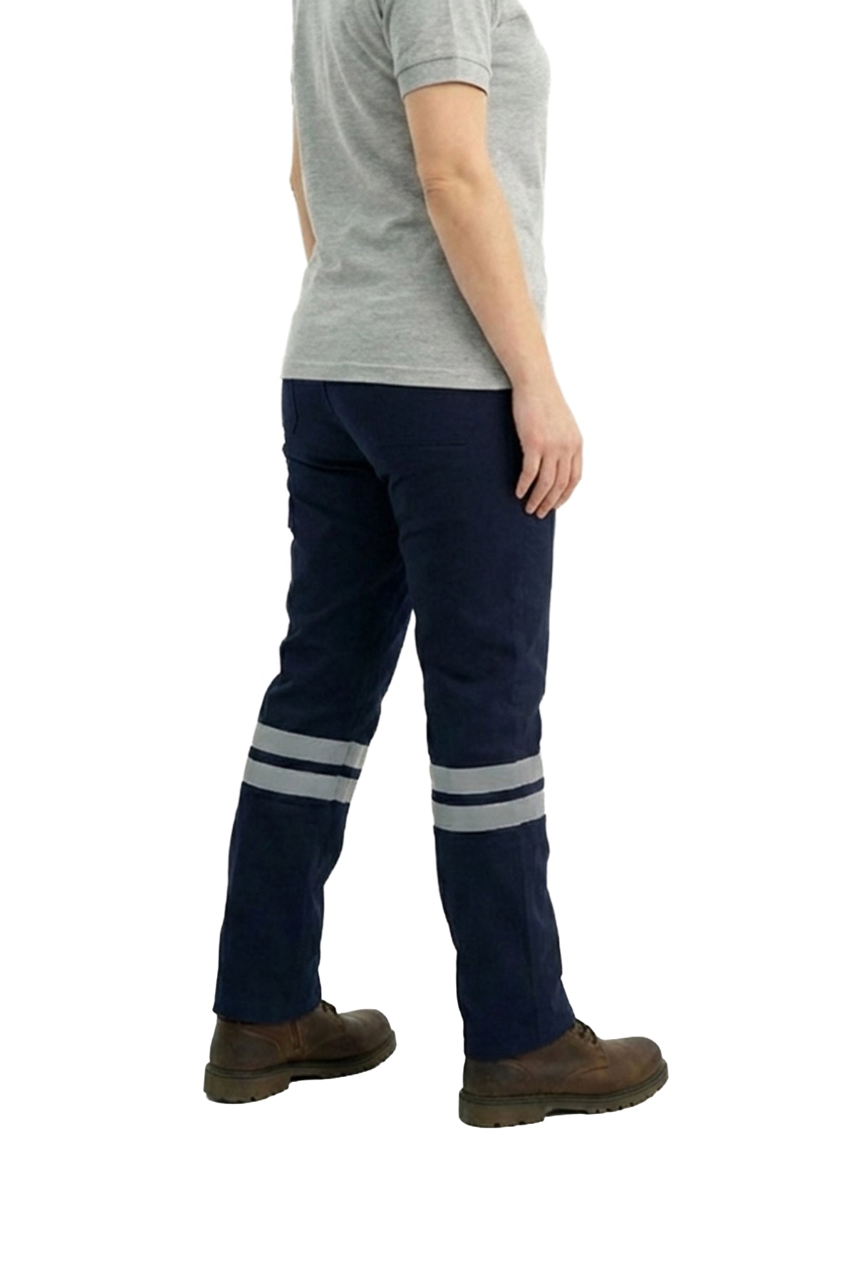 Lacivert 3 Cm Çift Sıra Reflektörlü Likralı Gabardin Kumaş İş Pantolonu