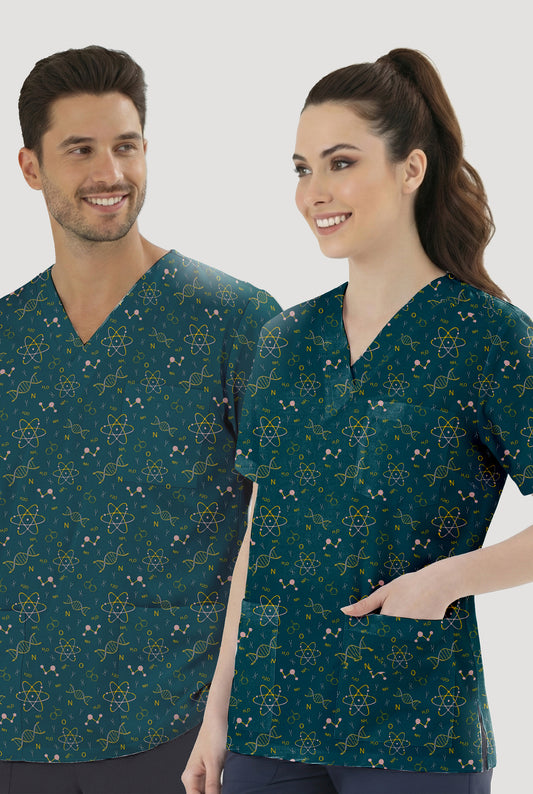 Kimya Sanatı Desenli Tek Üst (Cotton Likra Kumaş)