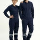 Lacivert Polo Yaka Uzun Kol İş Sweatshirtü Penye Lacoste Kumaş