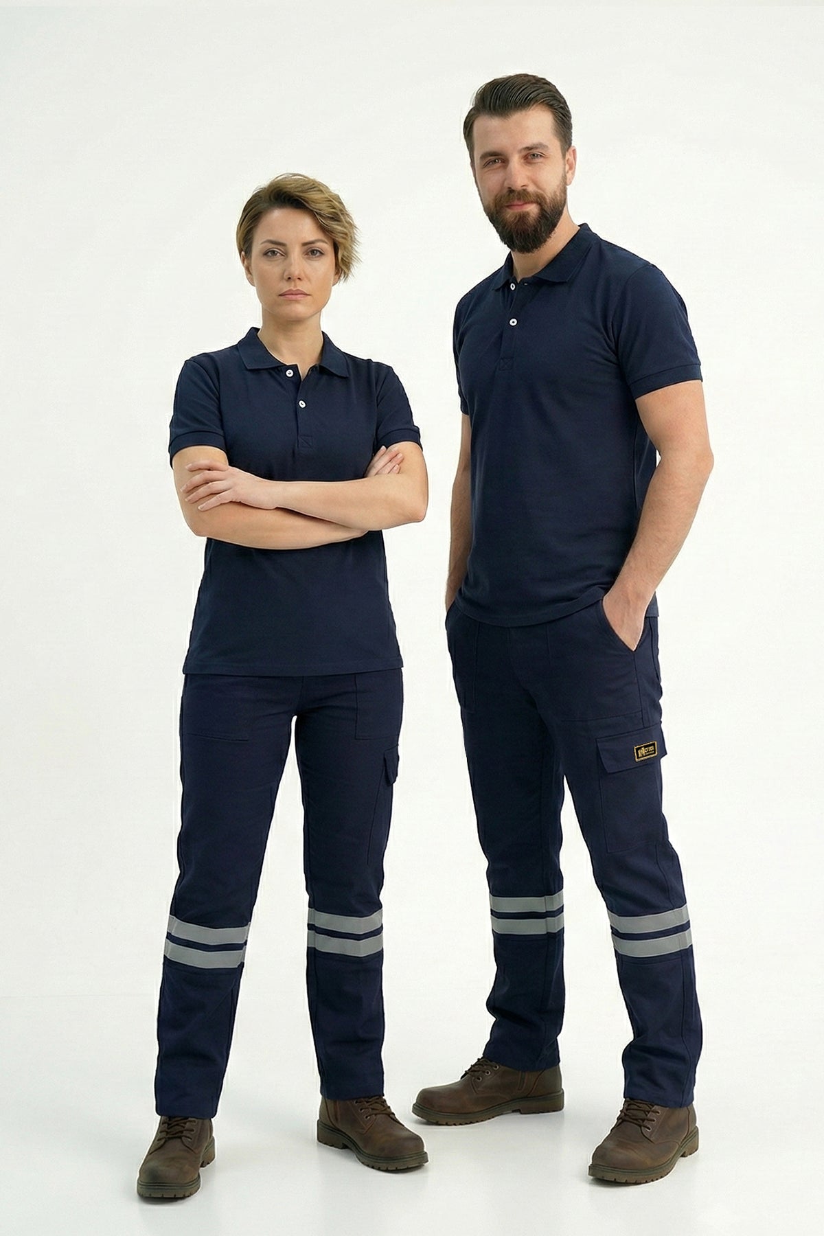 Lacivert Polo Yaka Kısa Kol İş Tişörtü Penye Lacoste Kumaş