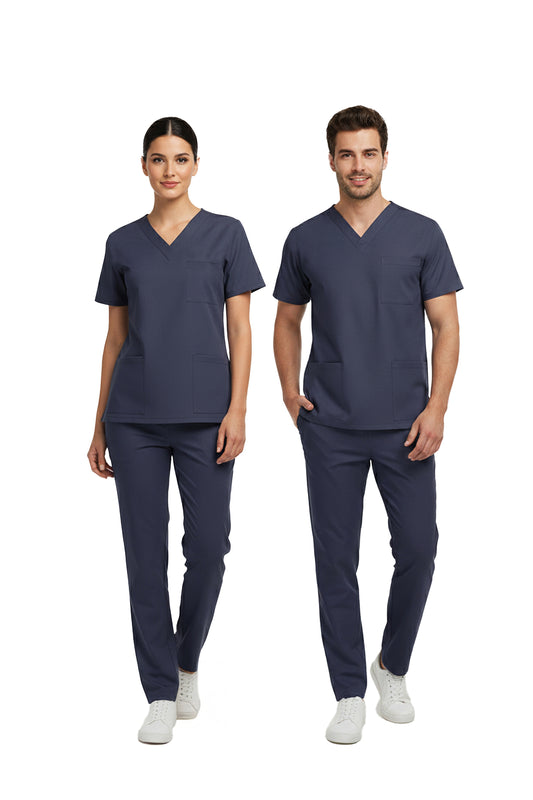 Patriot Blue Dr. Greys  Scrubs Takım Lüks Likralı Kumaş