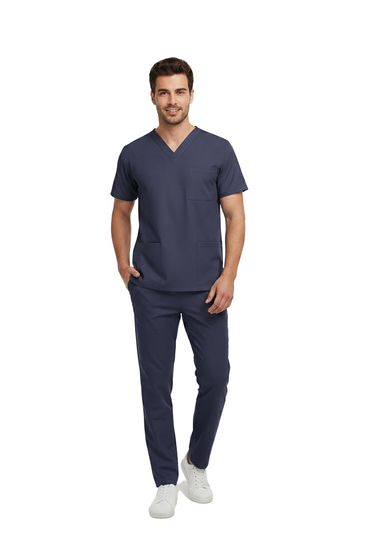Patriot Blue Dr. Greys  Scrubs Takım Lüks Likralı Kumaş