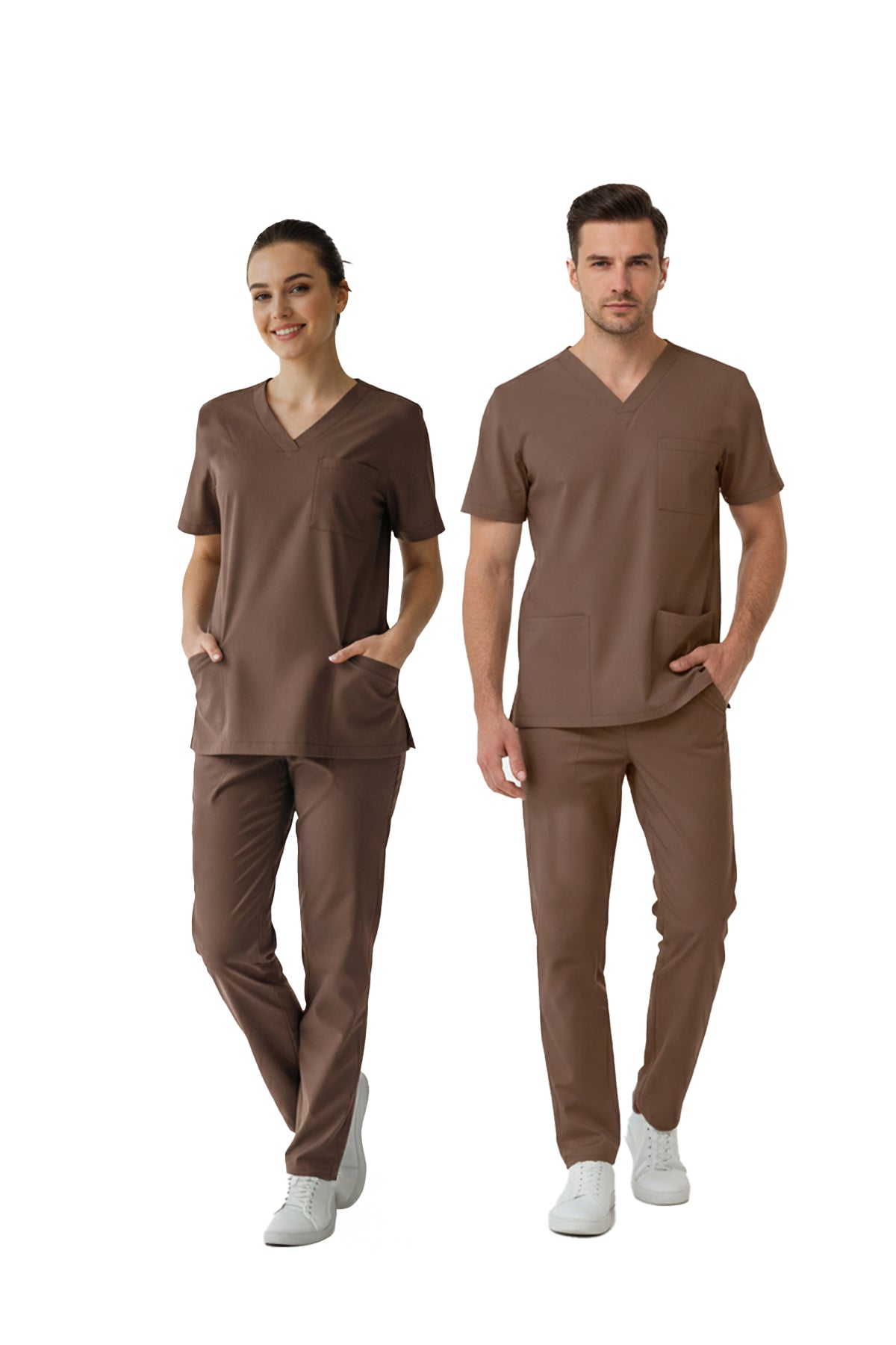 Friar Brown Dr. Greys  Scrubs Takım Lüks Likralı Kumaş