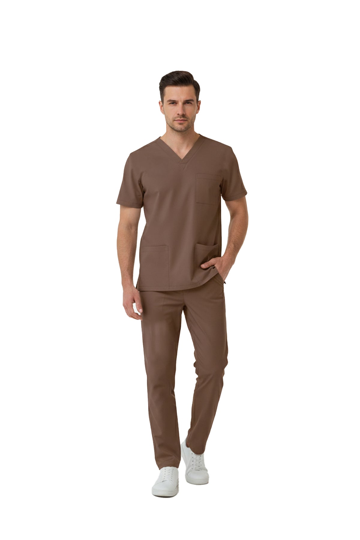 Friar Brown Dr. Greys  Scrubs Takım Lüks Likralı Kumaş