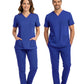 Dazzling Blue Dr. Greys  Scrubs Takım Lüks Likralı Kumaş