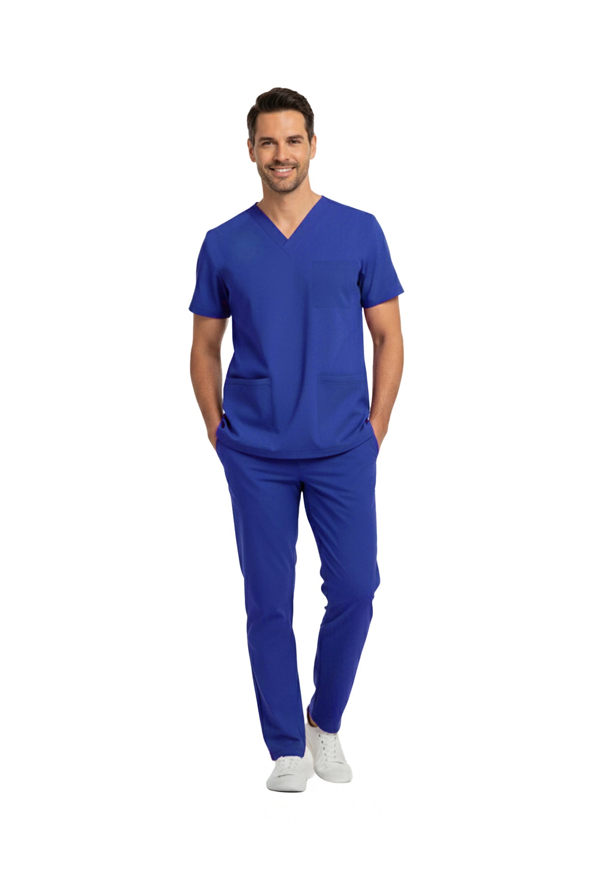 Dazzling Blue Dr. Greys  Scrubs Takım Lüks Likralı Kumaş