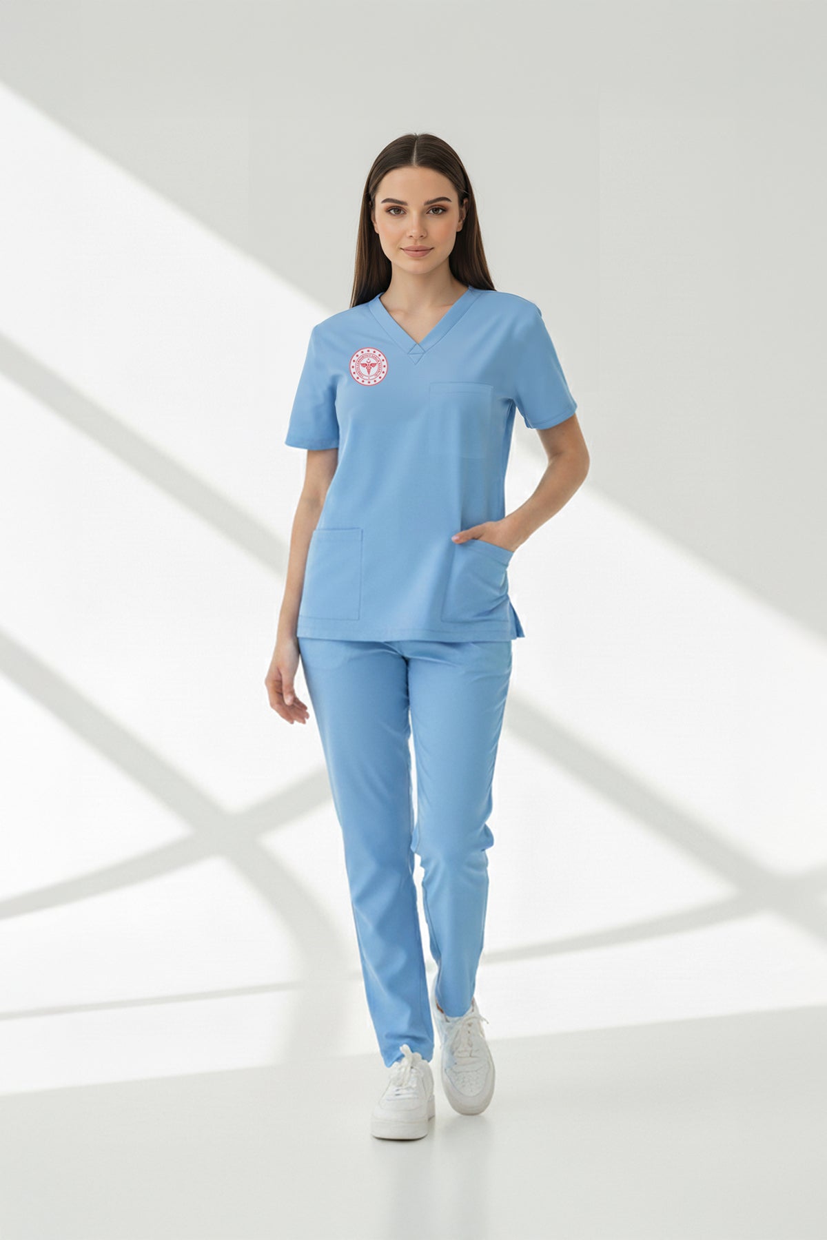 Scrubs Likralı Takım Sağlık Bakanlığı Uyumlu-Alaskan Blue