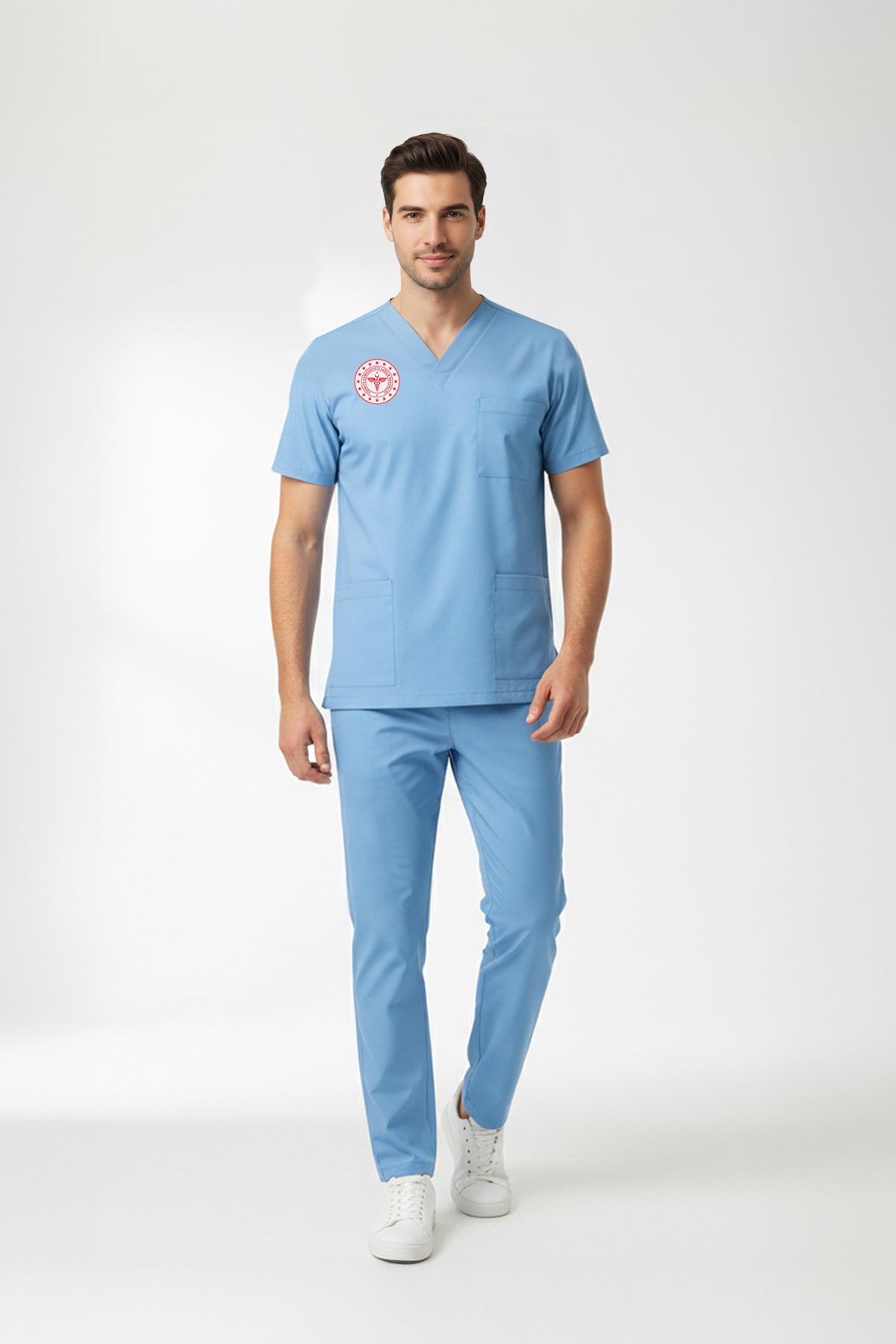 Scrubs Likralı Takım Sağlık Bakanlığı Uyumlu-Alaskan Blue