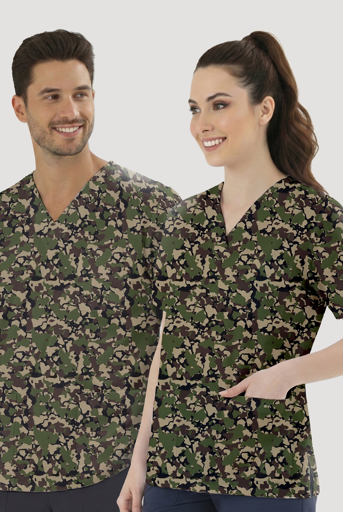 Orman Kamuflajı Desenli Tek Üst (Cotton Likra Kumaş)
