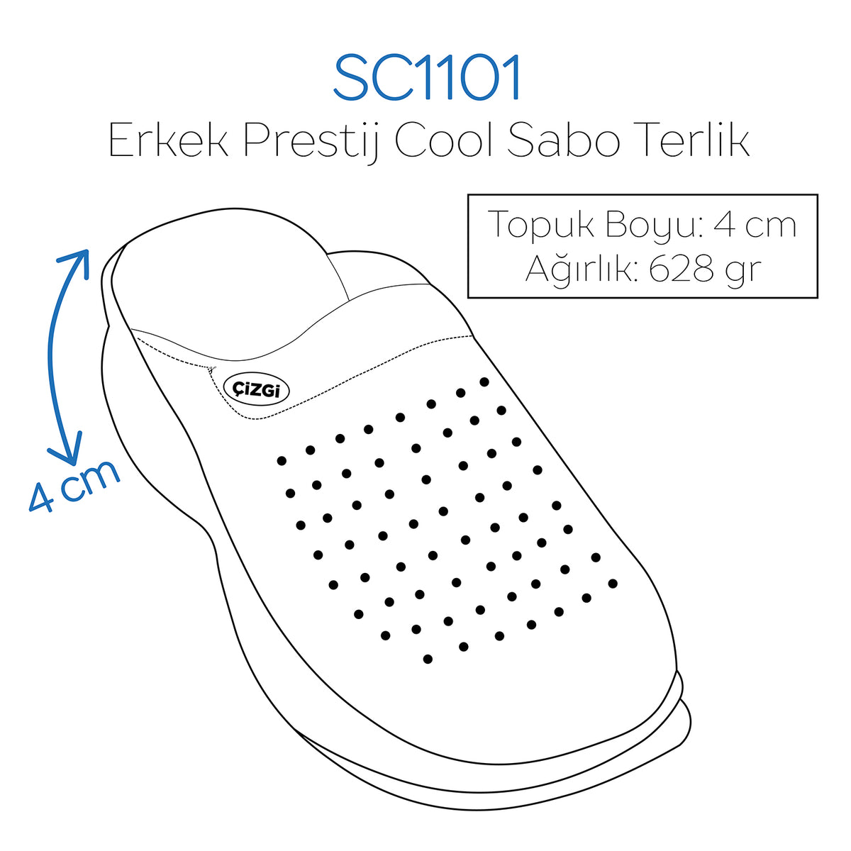 Beyaz Erkek  Prestij Cool Sabo Terlik