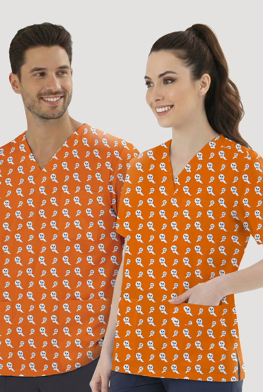 Sevimli Hayalet Desenli Tek Üst (Cotton Likra Kumaş)