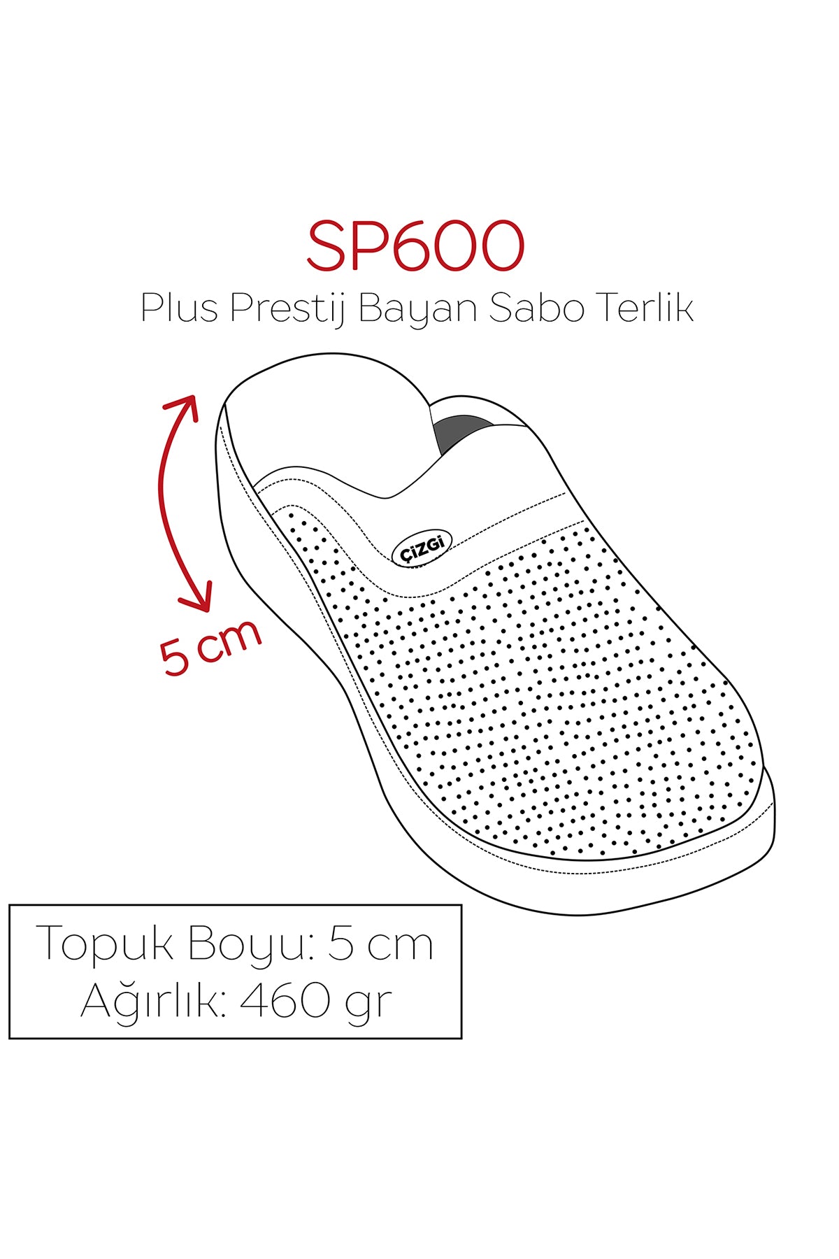 Kırmızı Kadın  Plus Prestij Desenli Sabo Terlik