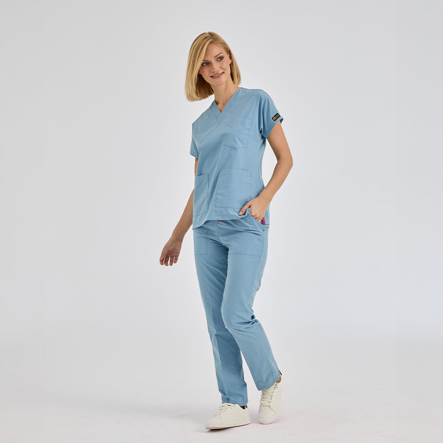 Duman Grisi Dr. Greys  Scrubs Takım Terikoton Kumaş