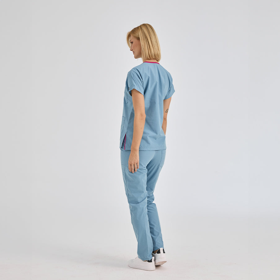Duman Grisi Dr. Greys  Scrubs Takım Terikoton Kumaş