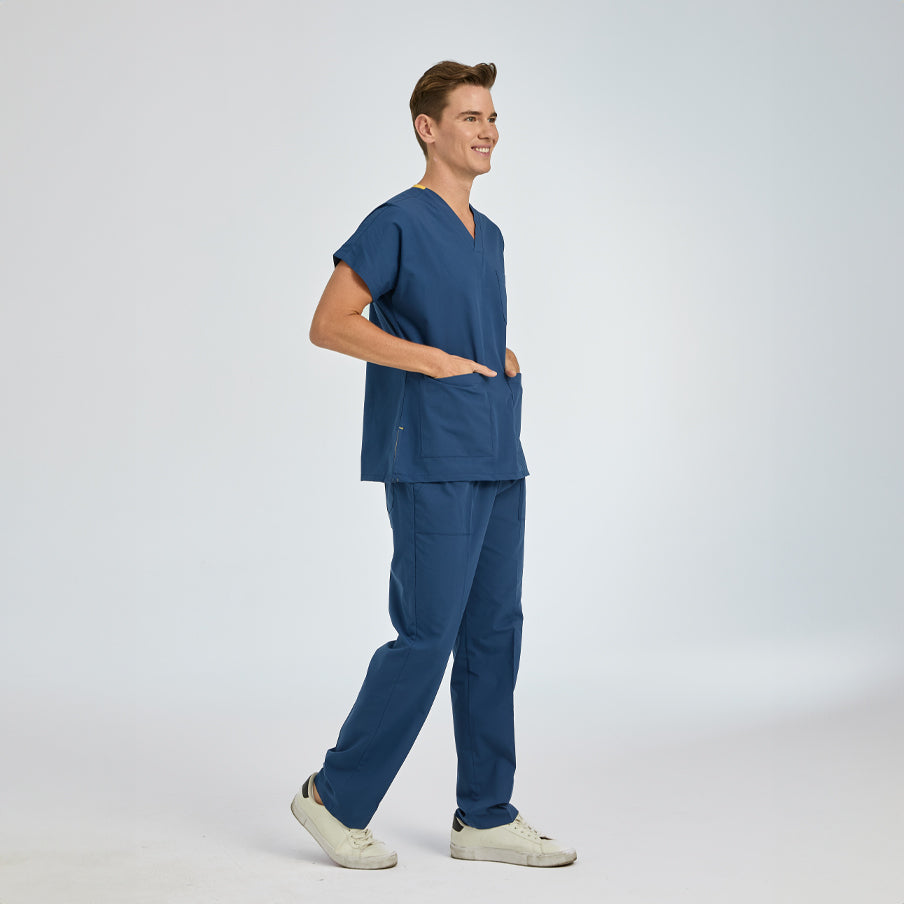Petrol Mavisi Dr. Greys  Scrubs Takım Terikoton Kumaş