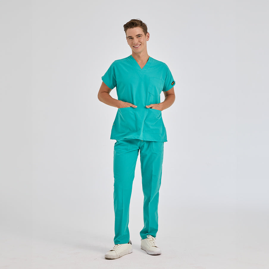 Benetton Yeşili Dr. Greys  Scrubs Takım Terikoton Kumaş