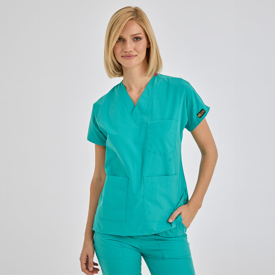 Benetton Yeşili Dr. Greys  Scrubs Takım Terikoton Kumaş
