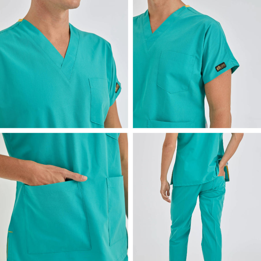 Benetton Yeşili Dr. Greys  Scrubs Takım Terikoton Kumaş
