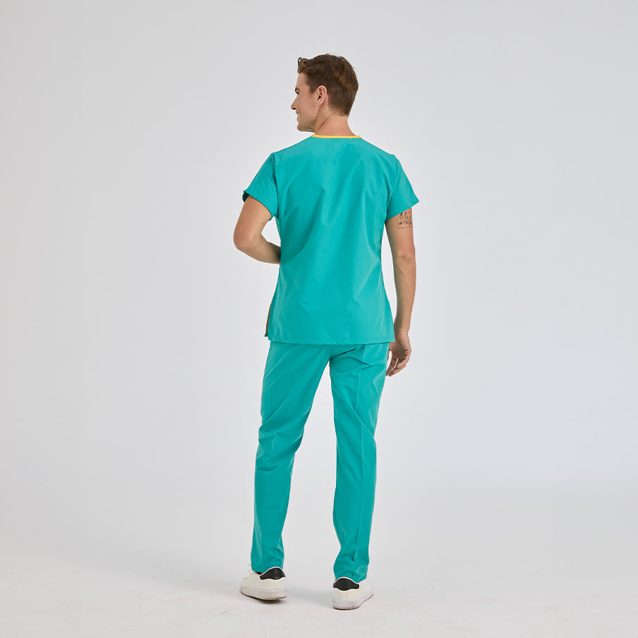 Benetton Yeşili Dr. Greys  Scrubs Takım Terikoton Kumaş