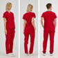Kırmızı Dr. Greys  Scrubs Takım Terikoton Kumaş