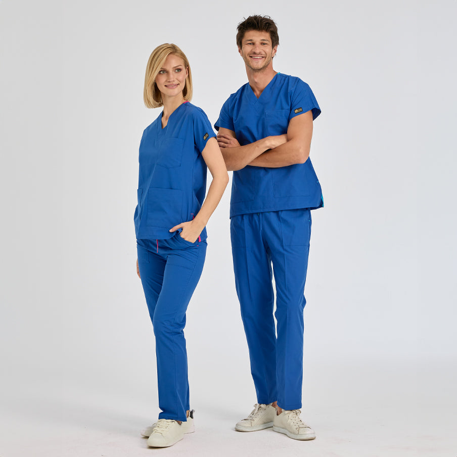Saks Mavisi Dr. Greys  Scrubs Takım Terikoton Kumaş
