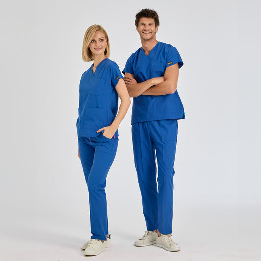 Saks Mavisi Dr. Greys  Scrubs Takım Terikoton Kumaş