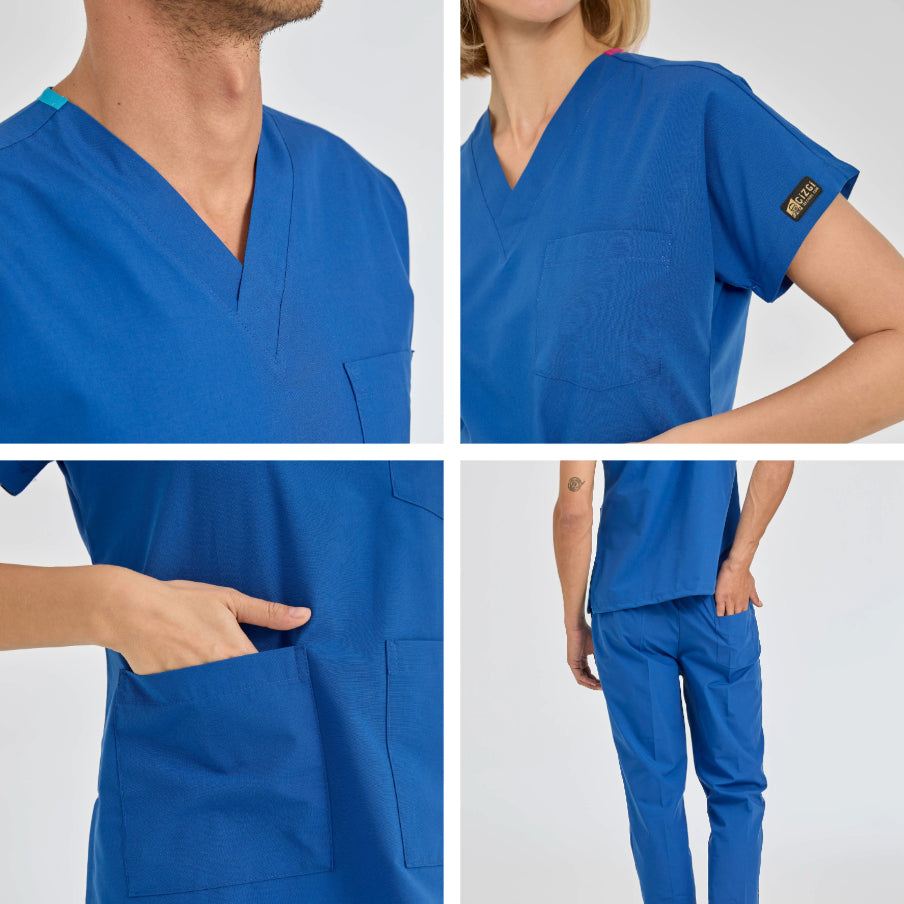 Saks Mavisi Dr. Greys  Scrubs Takım Terikoton Kumaş