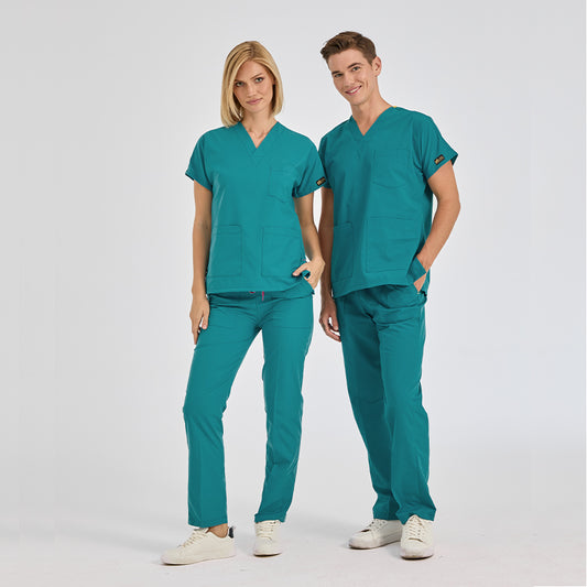 Açık Petrol Yeşili Dr. Greys  Scrubs Takım Terikoton Kumaş