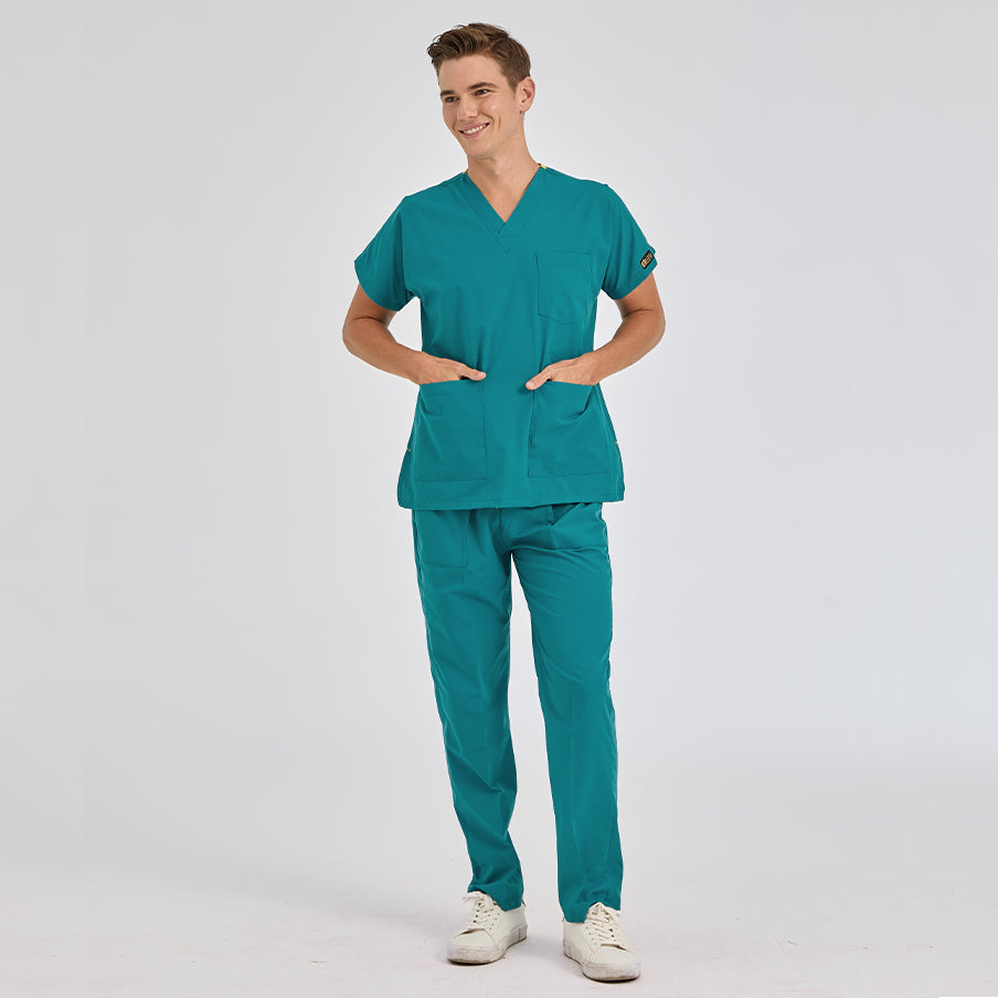Açık Petrol Yeşili Dr. Greys  Scrubs Takım Terikoton Kumaş
