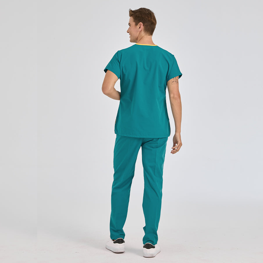 Açık Petrol Yeşili Dr. Greys  Scrubs Takım Terikoton Kumaş