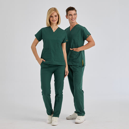Avcı Yeşili Dr. Greys  Scrubs Takım Terikoton Kumaş