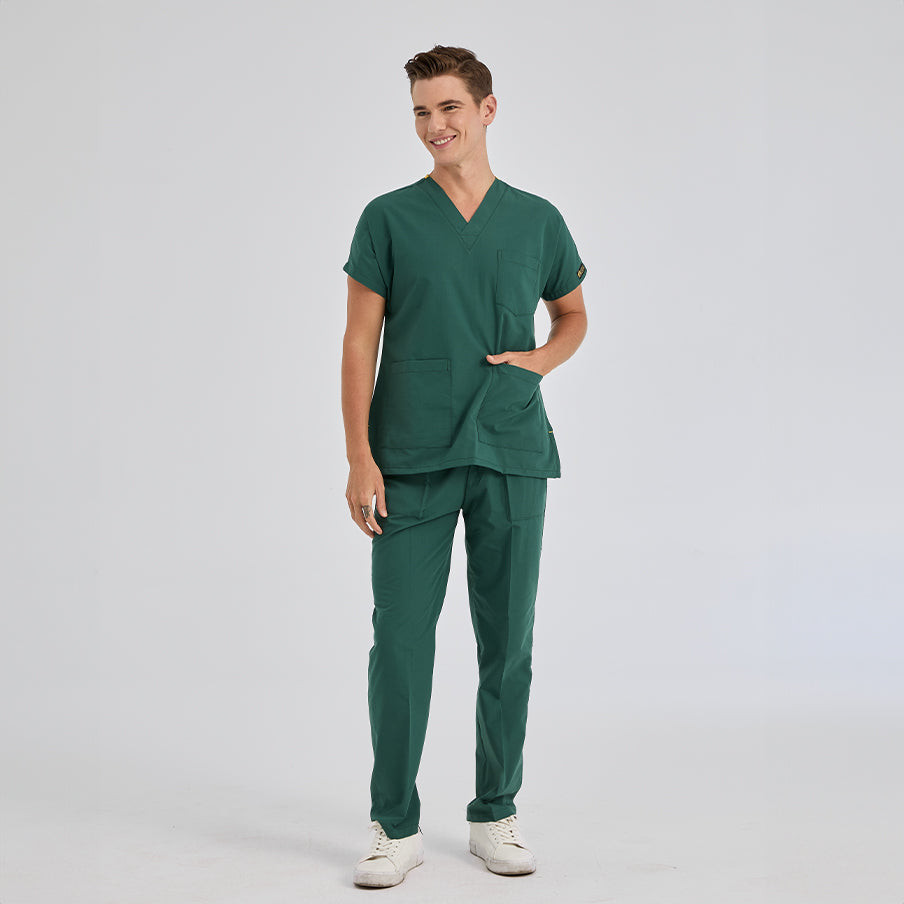 Avcı Yeşili Dr. Greys  Scrubs Takım Terikoton Kumaş